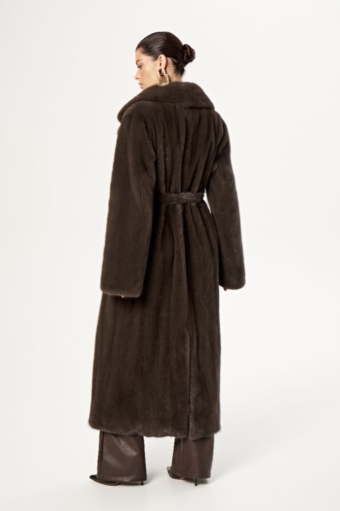 Норковая шуба с английским воротом 1065