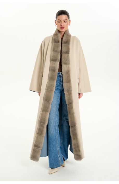 Кашемировое пальто с мехом норки 1071