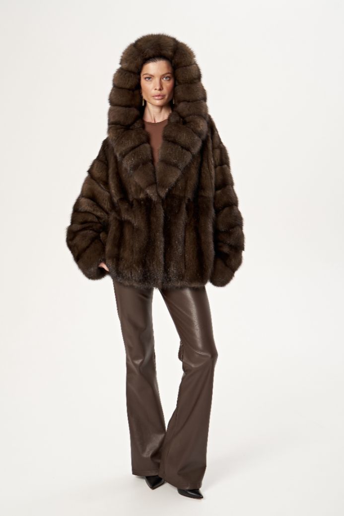 Шуба из соболя с капюшоном 1073 