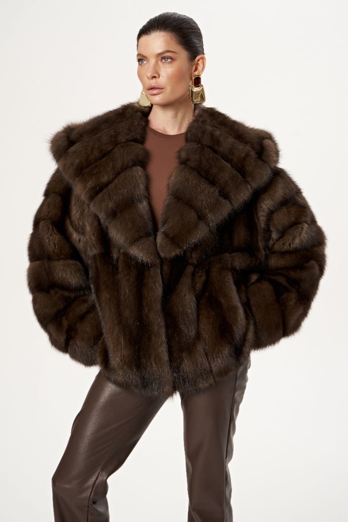 Шуба из соболя с капюшоном 1073 