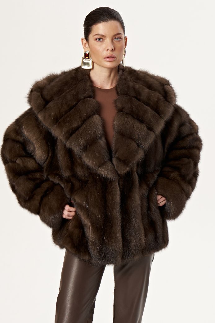 Шуба из соболя с капюшоном 1073 