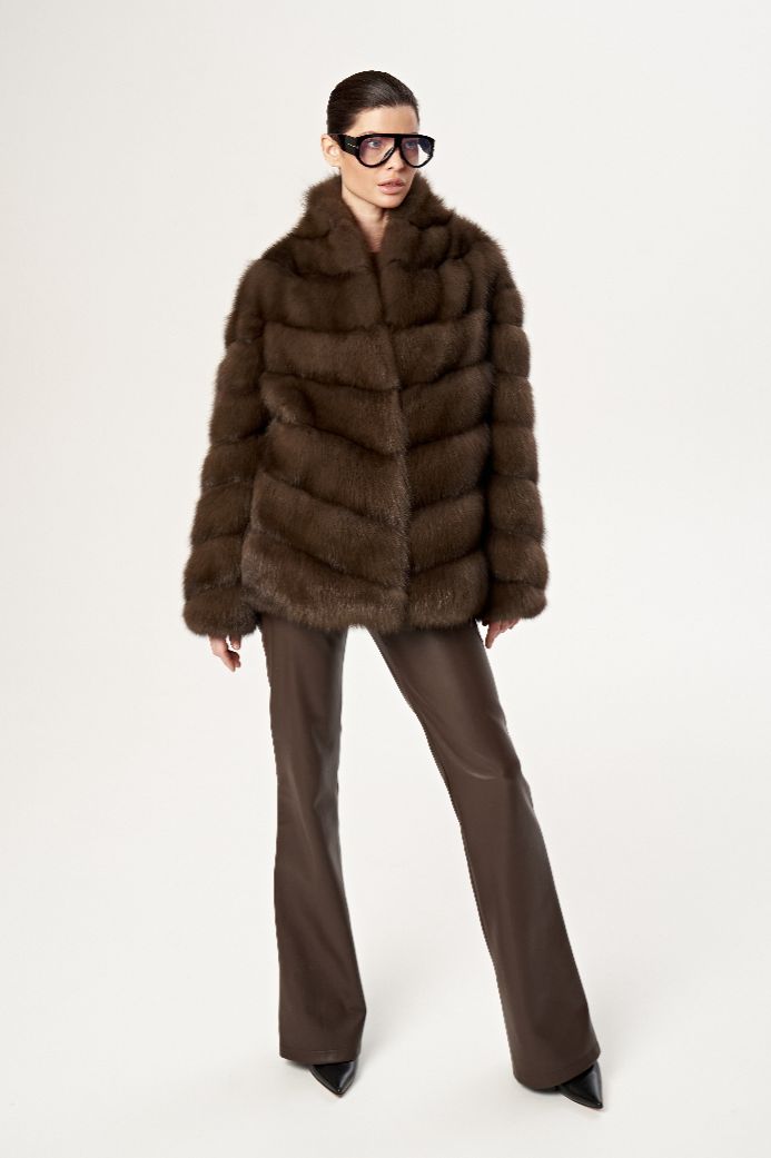 Шуба из меха куницы 1101 