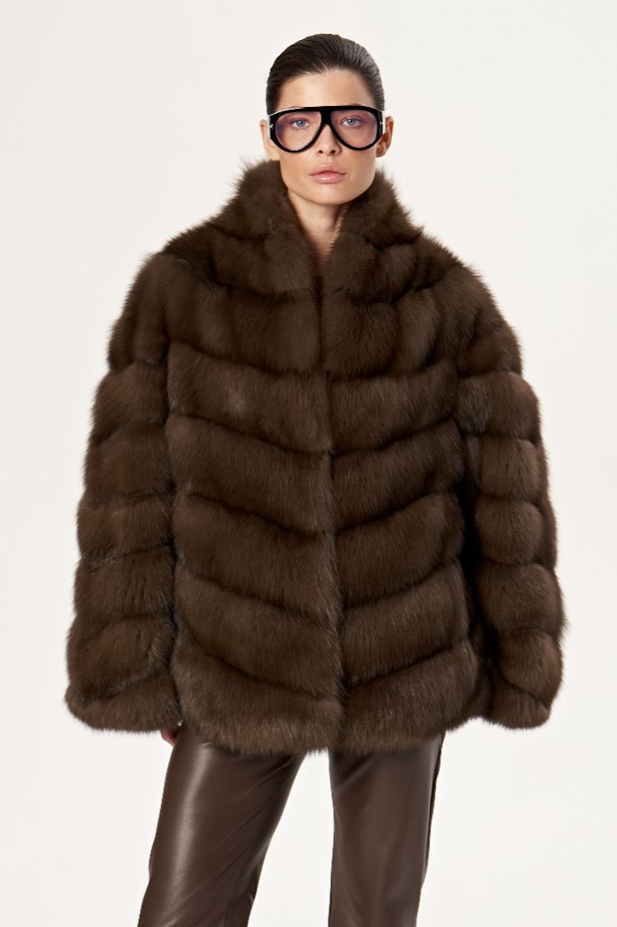 Шуба из меха куницы 1101 