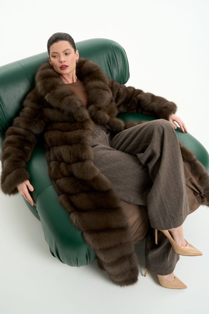 Шуба из меха куницы 1122