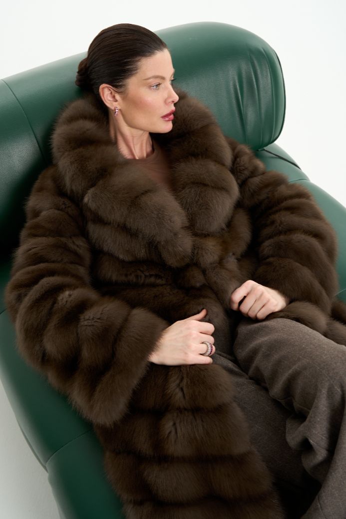 Шуба из меха куницы 1122