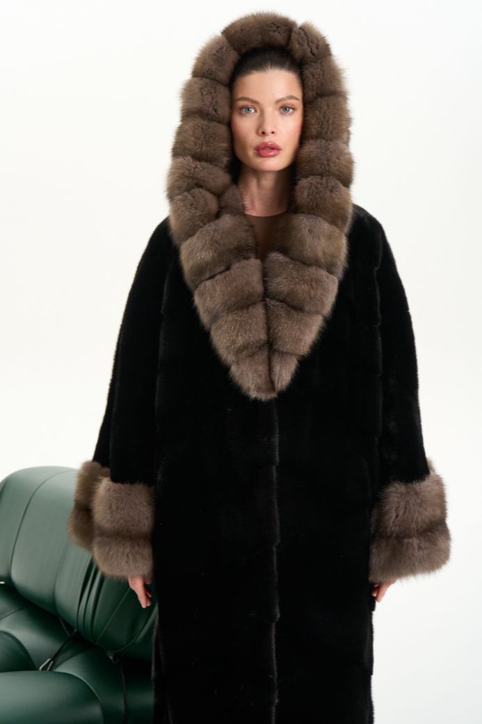 Норковая шуба Blackglama с мехом соболя 1124