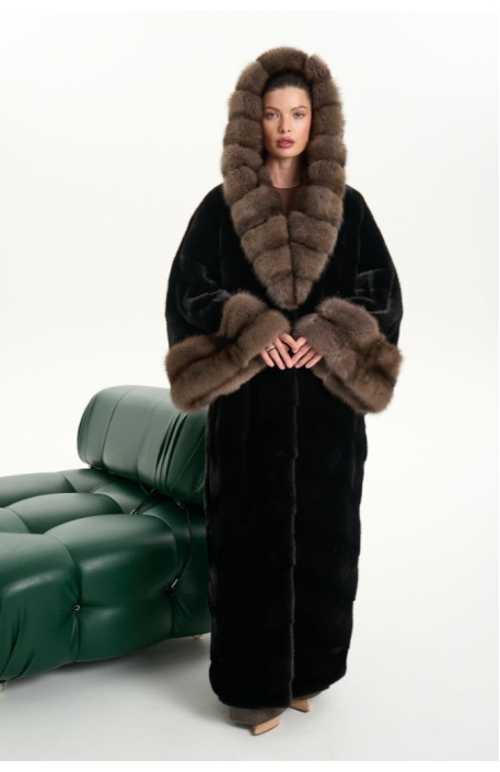 Норковая шуба Blackglama с мехом соболя 1124