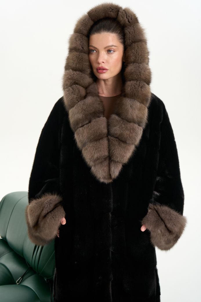 Норковая шуба Blackglama с мехом соболя 1124