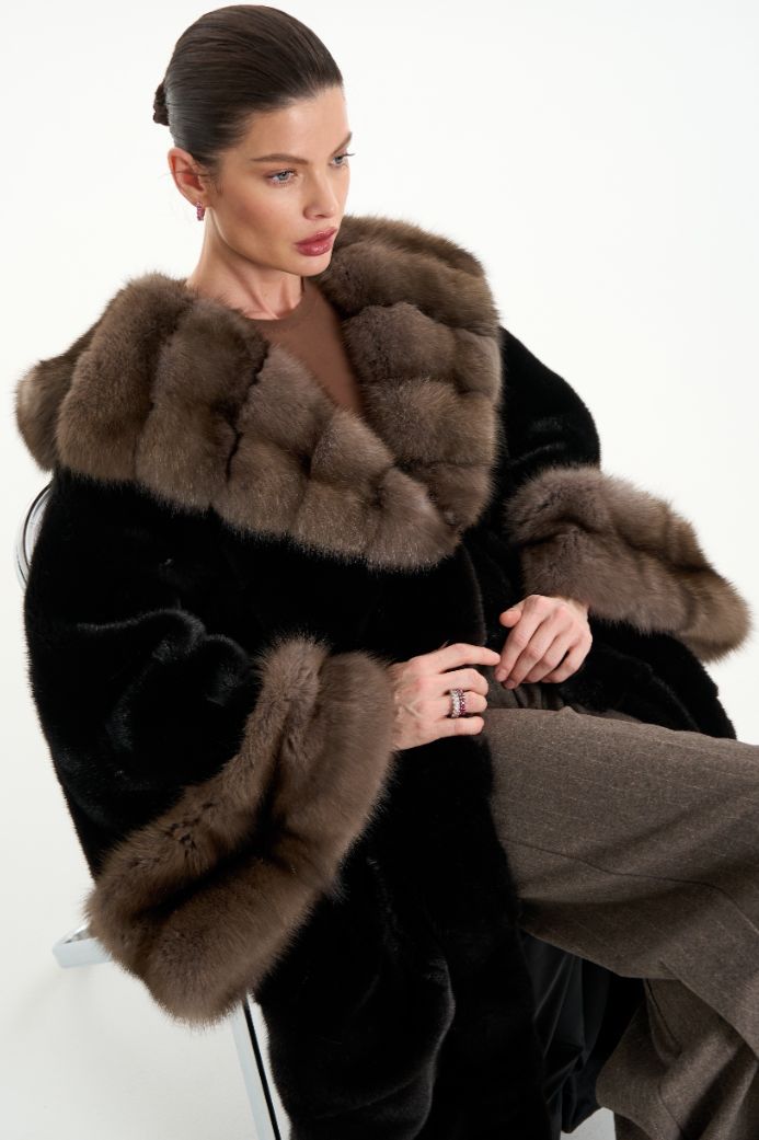 Норковая шуба Blackglama с мехом соболя 1124