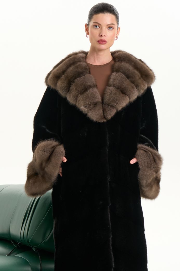 Норковая шуба Blackglama с мехом соболя 1124