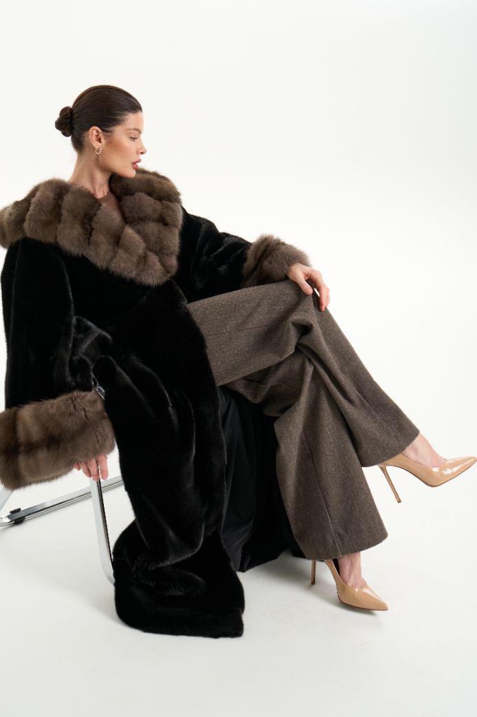 Норковая шуба Blackglama с мехом соболя 1124