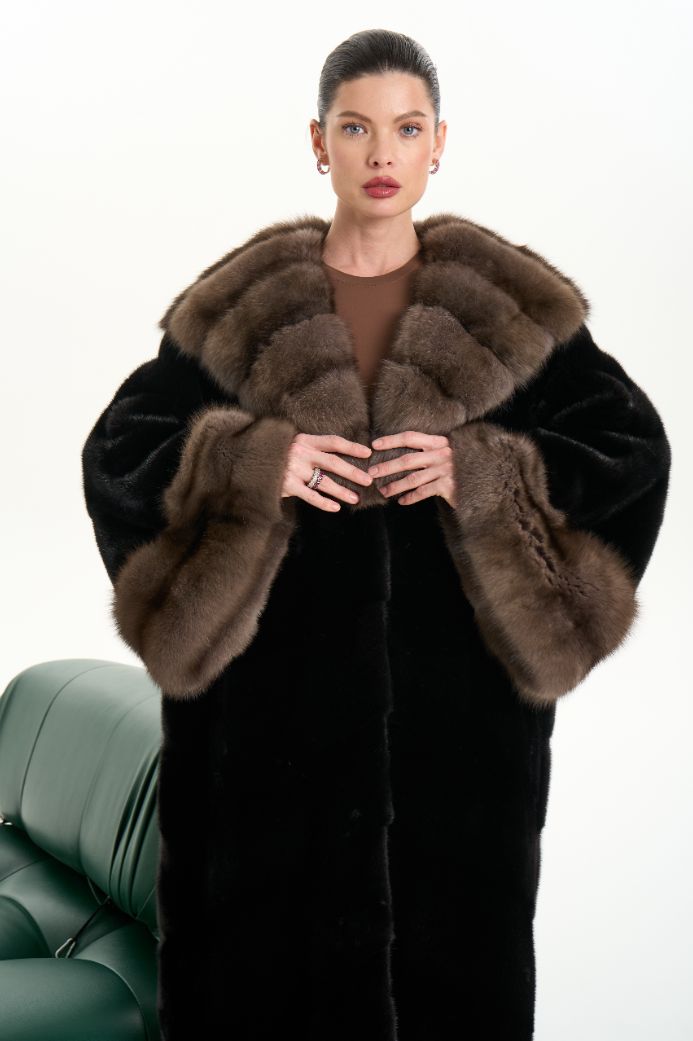 Норковая шуба Blackglama с мехом соболя 1124