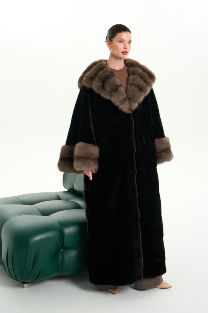 Норковая шуба Blackglama с мехом соболя 1124