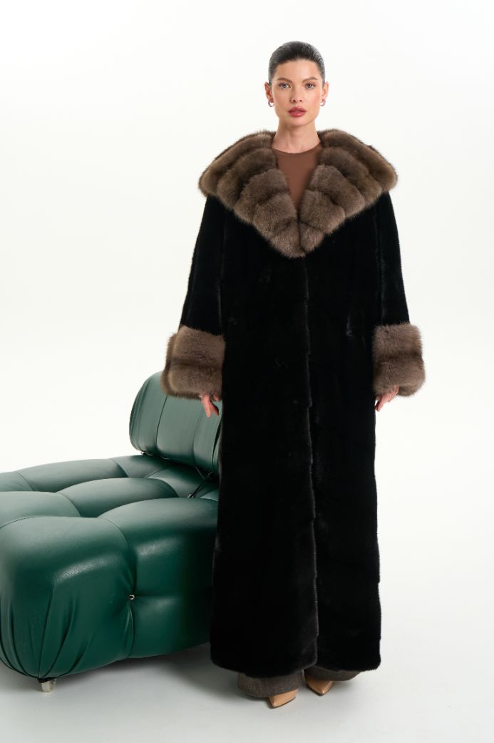 Норковая шуба Blackglama с мехом соболя 1124