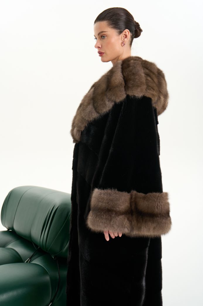 Норковая шуба Blackglama с мехом соболя 1124